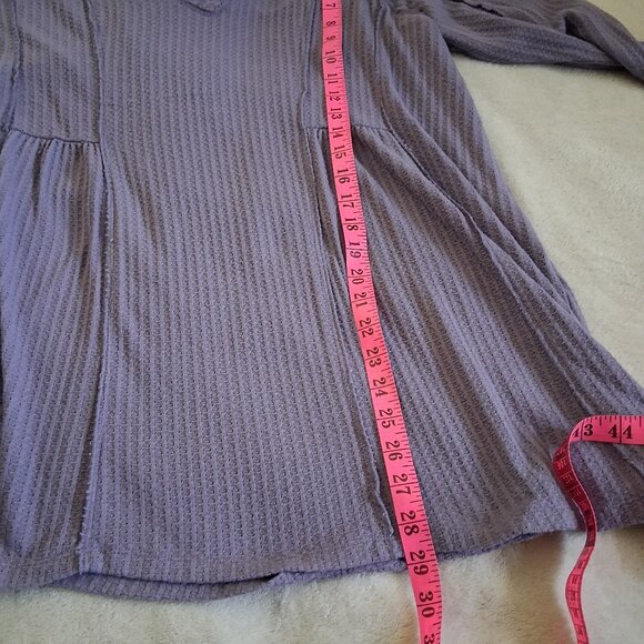 Torrid Women's Size 3X Purple Waffle V-Neck Long Sleeve Sharkbite Tunic Top - Picture 14 of 14